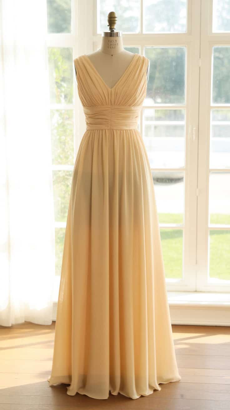 a full length formal dress displayed on LOOLJgY3RbevCdX2seWUhQ sQlO7gJYTOCC A1Q6XO sQ
