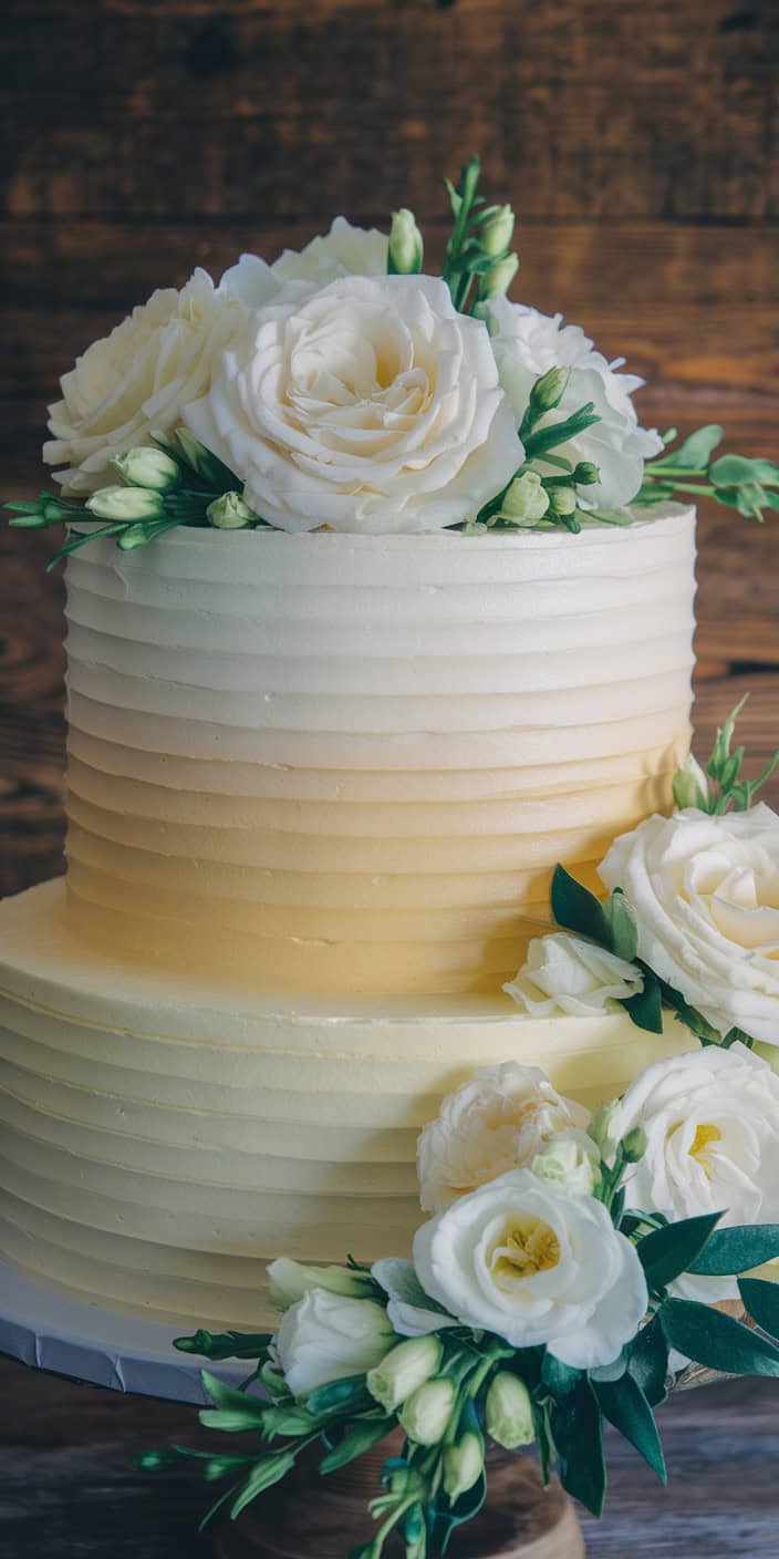 a photorealistic image of a wedding cake lkzJM9 GRGe9EpDijy8lBA SZZqFD00T5C8 ugyo9Hw0g