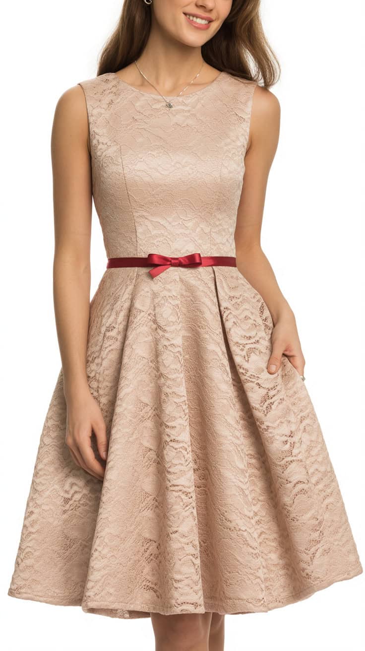 a product photo of a champagne lace