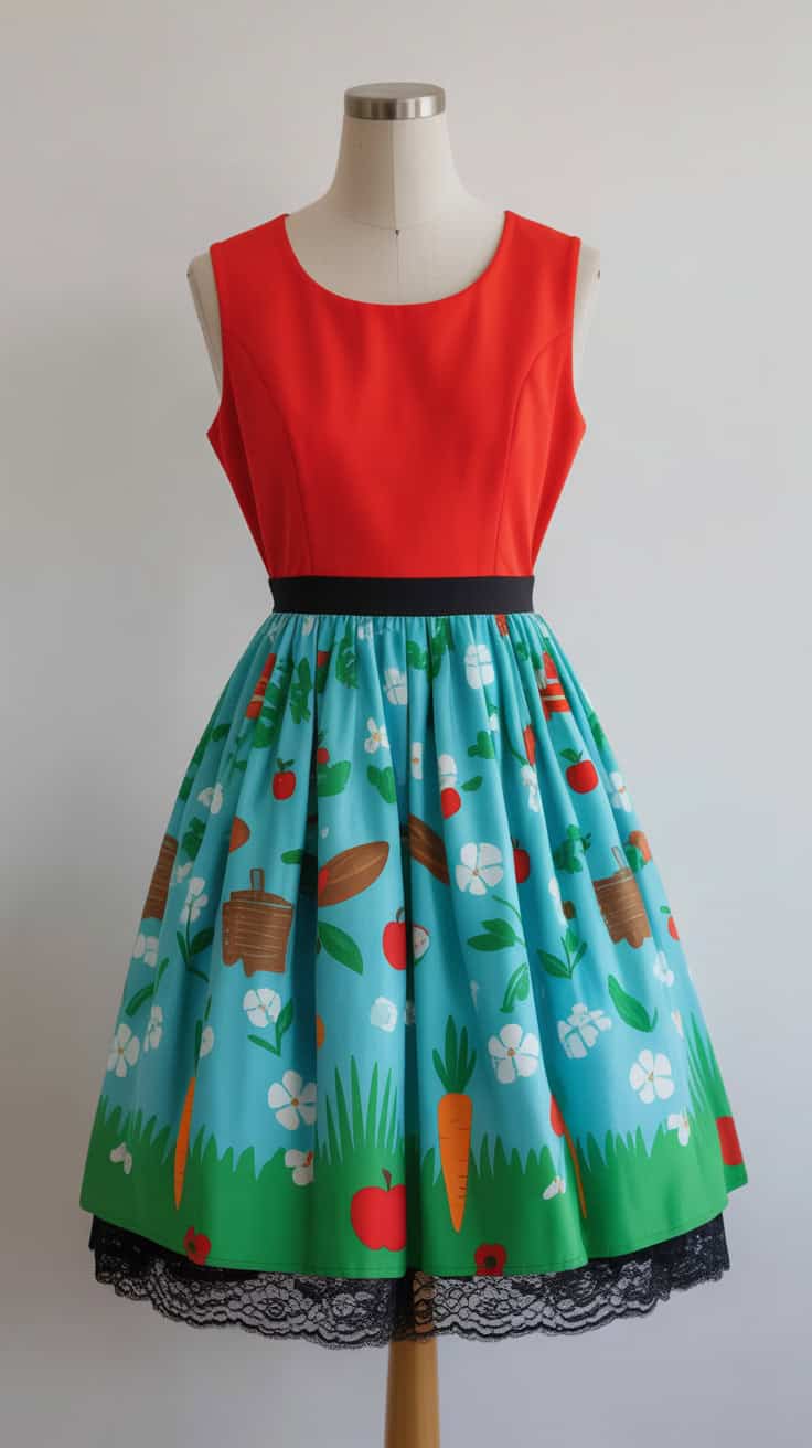 a vintage style dress displayed on a whi EiW6cRBaThOoyXnqAj hMA zRRZFnFDRDunKJHHbawHTw cover