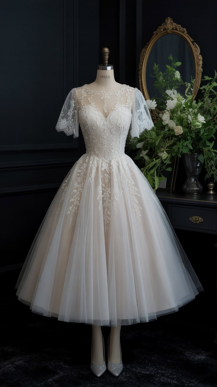 a vintage style knee length wedding dres 2aNHT GoQpyEul2vc3dO A 5ZkNQzWkTq6abY2k4qg Og