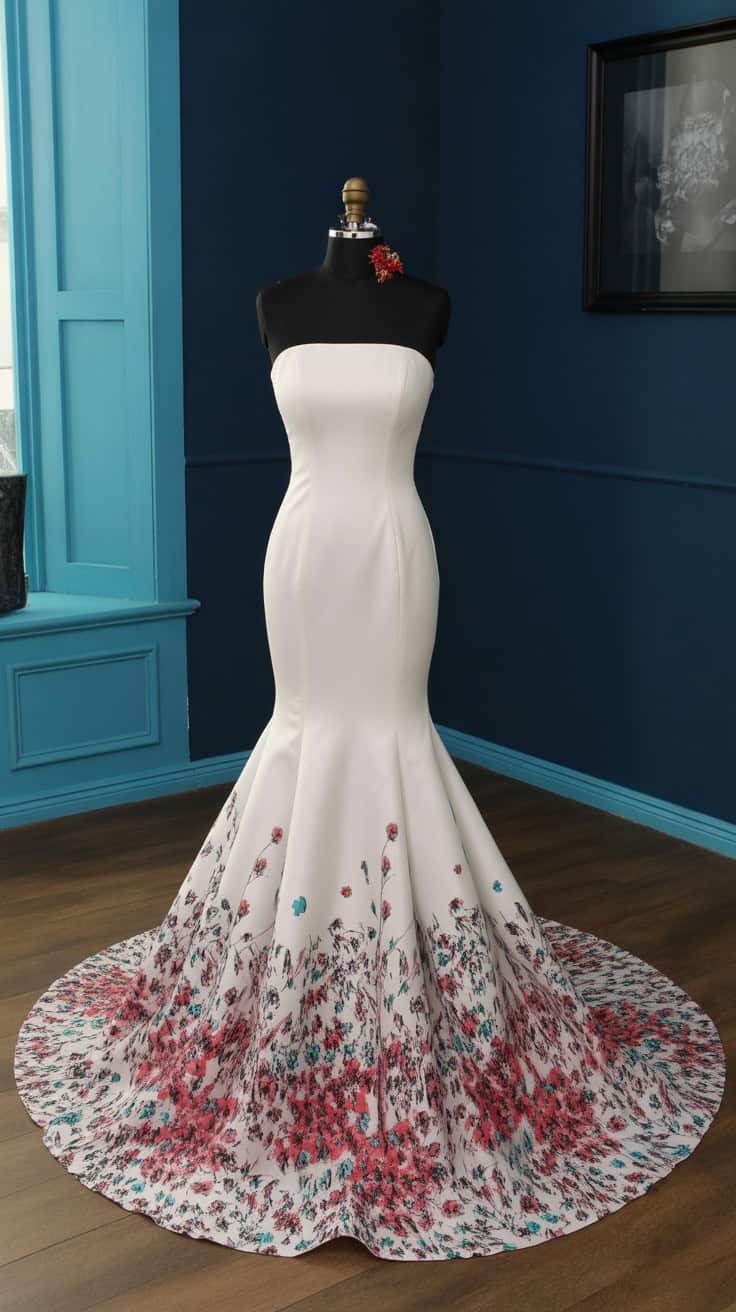 a white mermaid style wedding dress disp RVYpu
