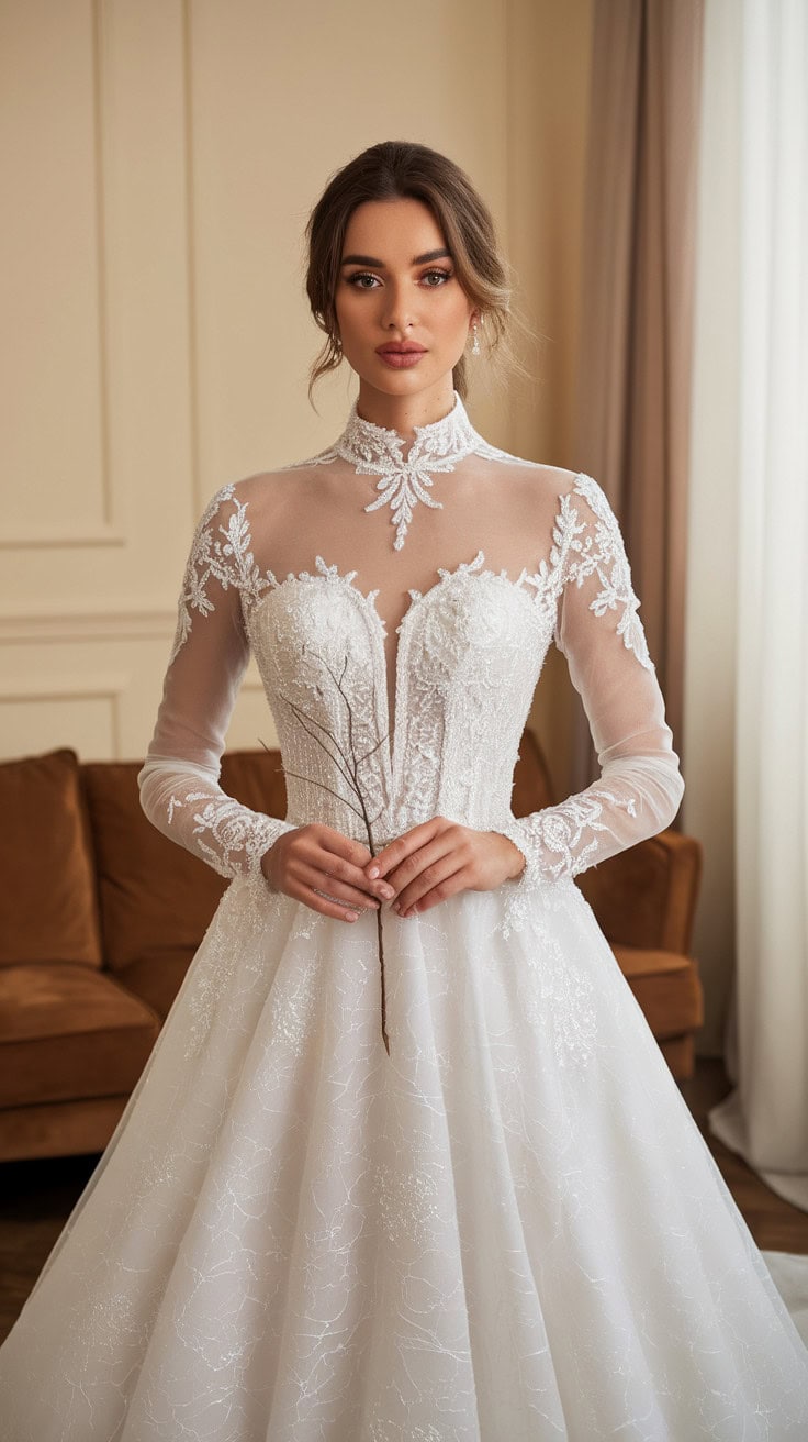 a woman dressed in an elegant white