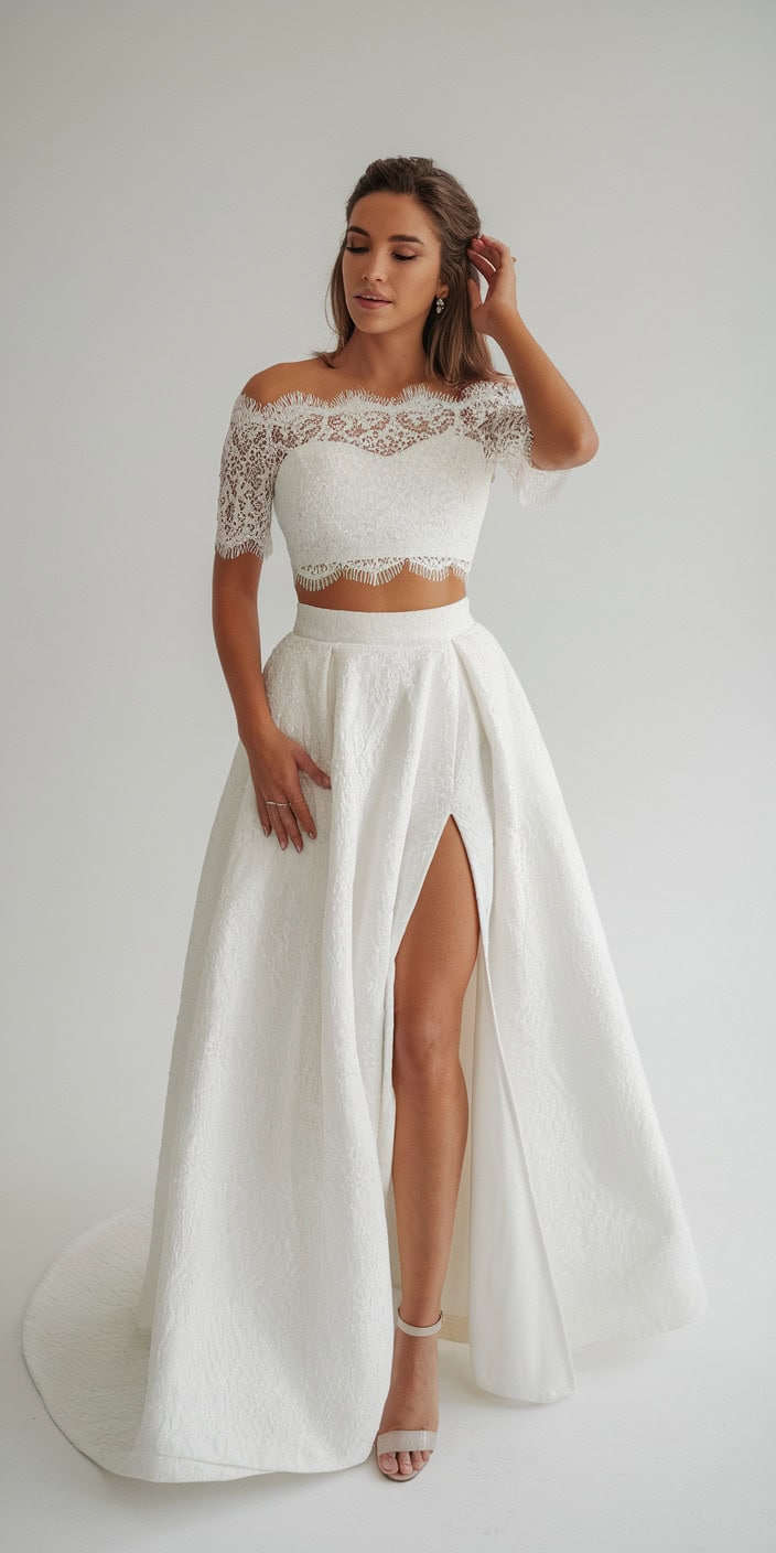 a woman in a two piece white dress the t YBEQzBYeS6CPZR OHXG9Kw OHTTq9FVRSSk