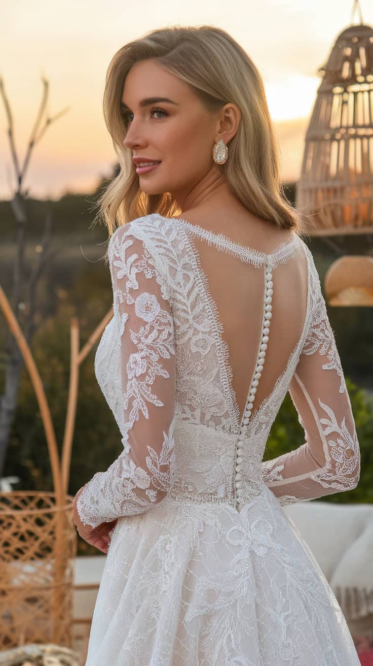 a woman presumably a bride wearing a det 3b3ClIk0S