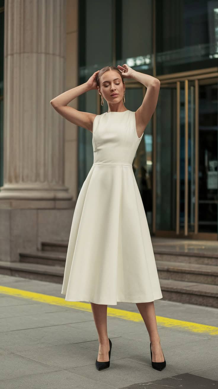 a woman standing outdoors possibly in a