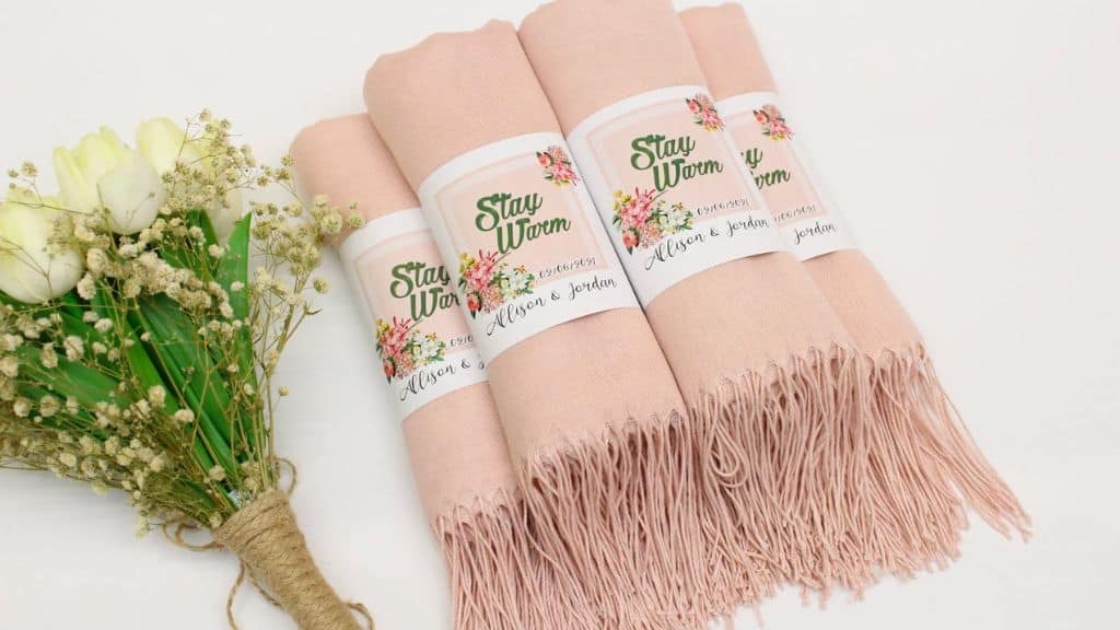 Pale Pink Personalized Pashmina Shawl