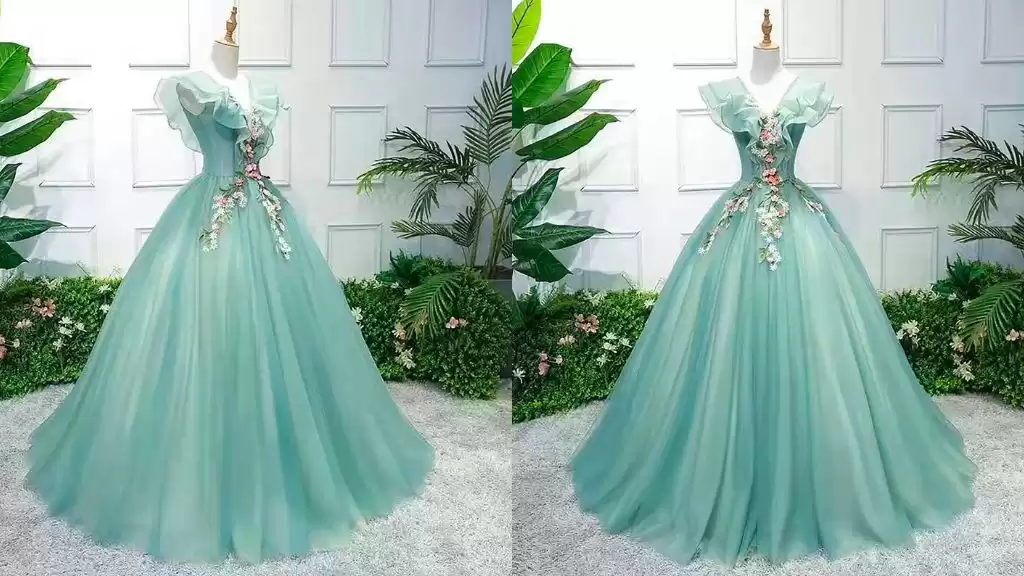 Light Green New Latest Designer Long Party Wear Gown