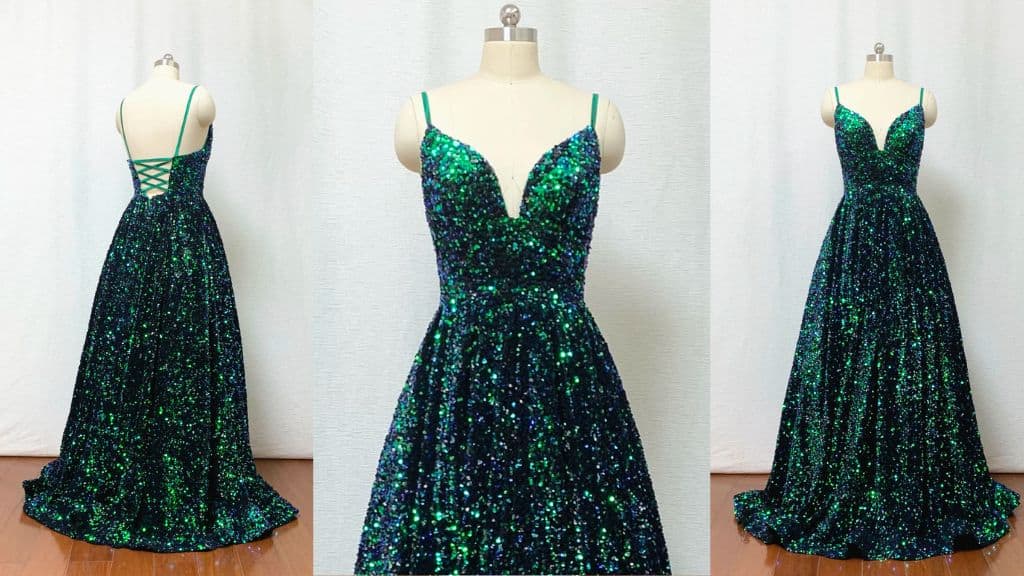 Green Glittering Ball Gown