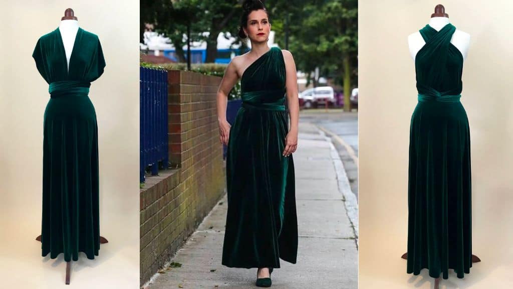 Green Velvet Formal Dress