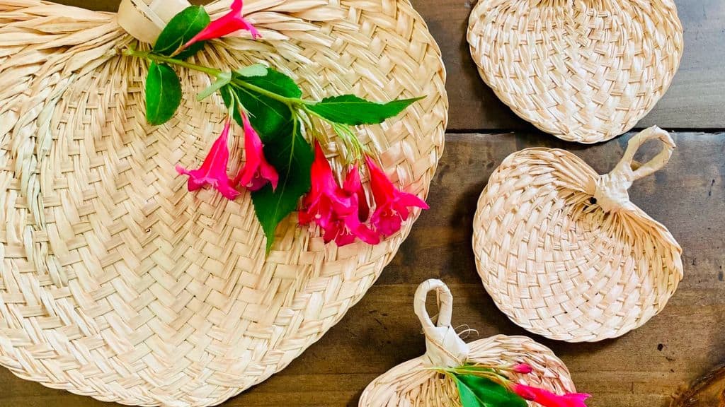 Pack of 45 Buri Raffia Wedding Fans