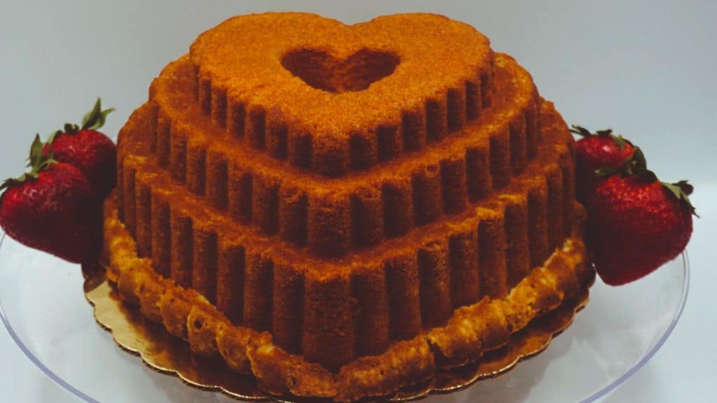 Homemade Three Tier Heart Pound Cake