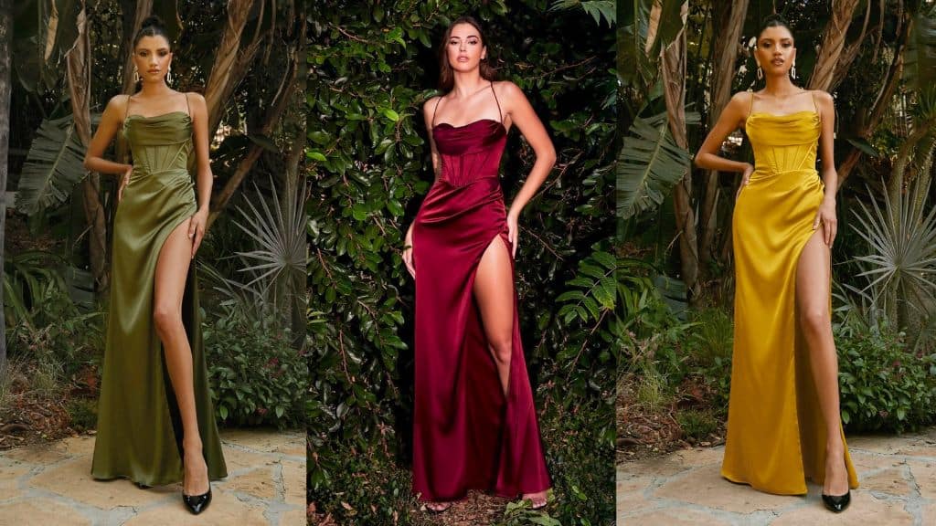 Ribbed Strapless Leg-Split Bridesmaids Dress