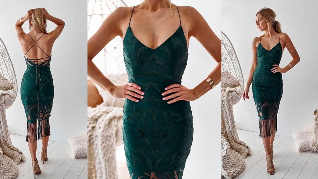 Khaleesi Emerald Green Beach Wedding Dress