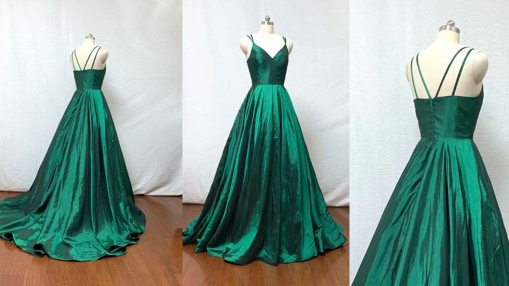 Terrific Taffeta Ball Gown - Emerald Green