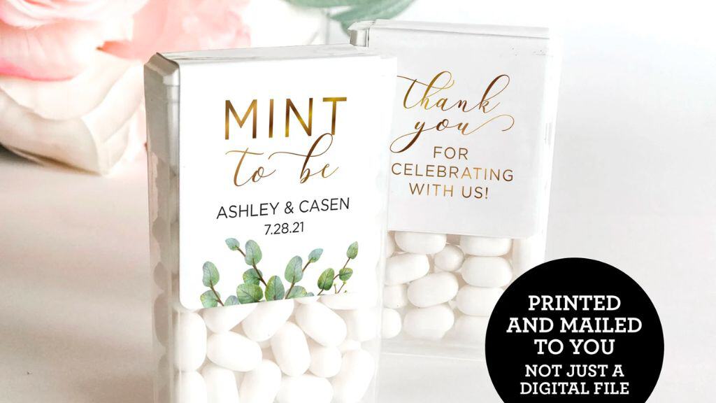 Mint to Be Tic Tac Wedding Favor Sticker