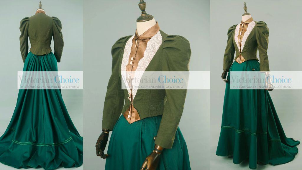 Victorian 1890s Christmas Dress Set