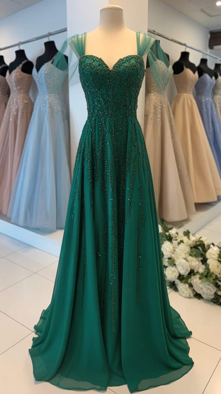 a full length emerald green formal gown QoLmaSaHRwuNslIgewS Zw ib6hVZlfSrmQzQC48RmYew