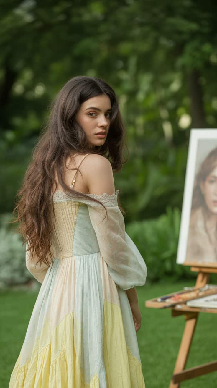 a romantic outdoor portrait of a young