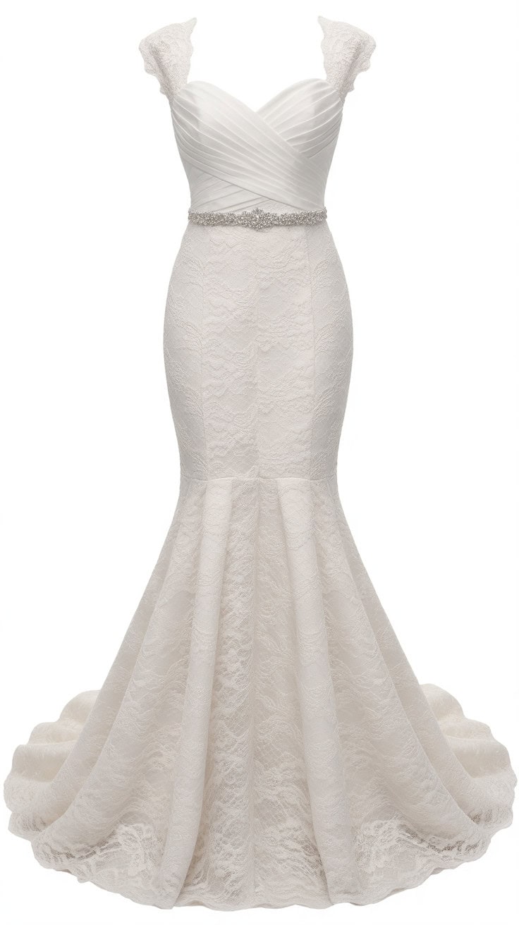a white mermaid style wedding dress phot W dTYyl0R