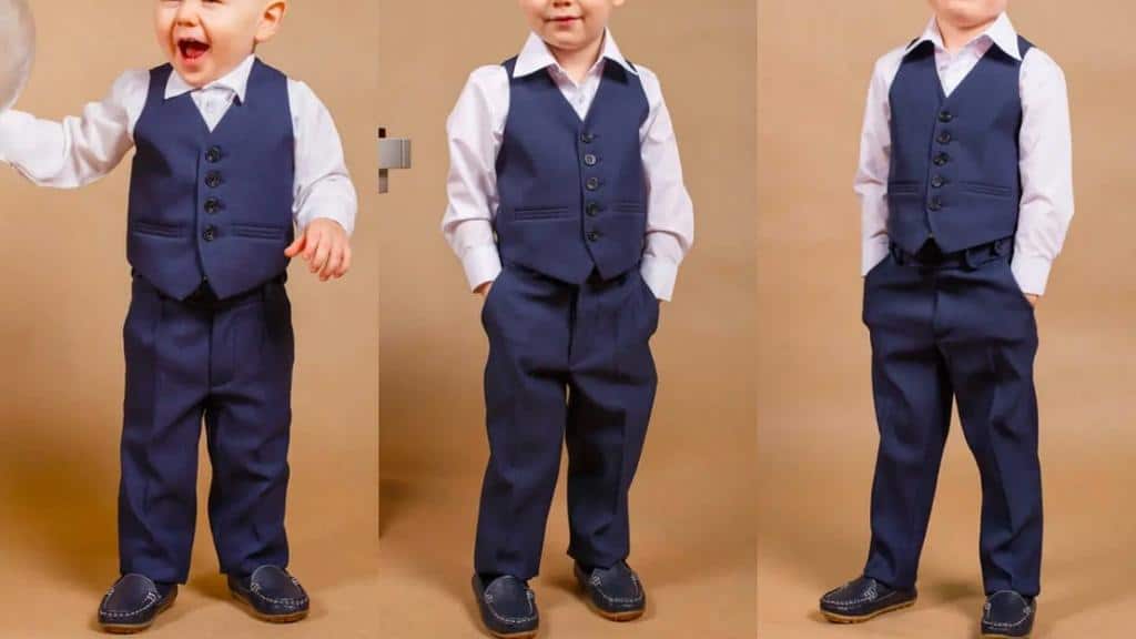 Navy Blue Handmade Wedding Suit for Boys