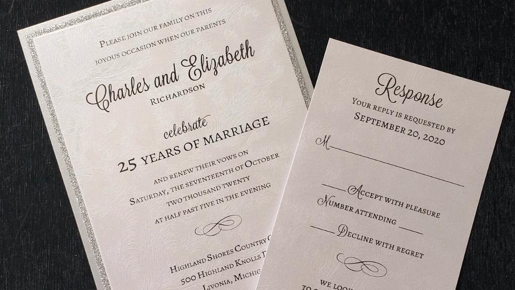 25th Anniversary Embossed Invitation