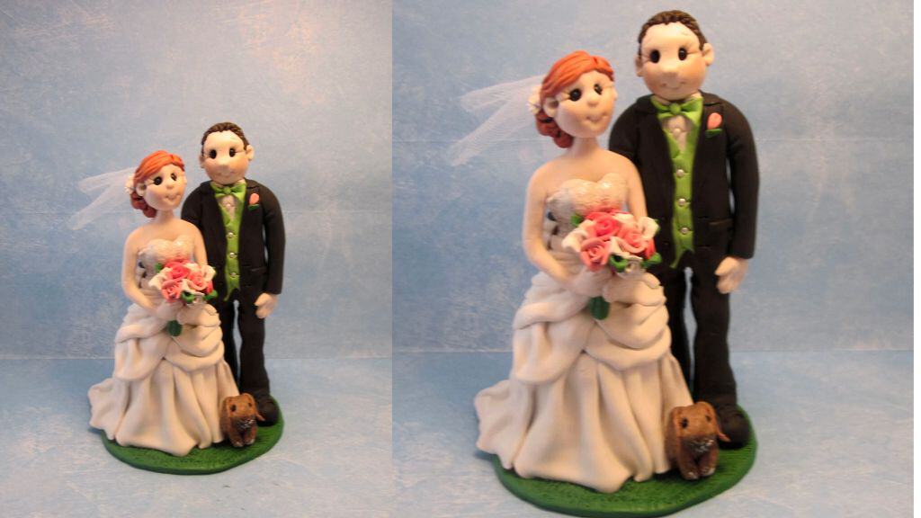 Custom Wedding Cake Topper with Pets