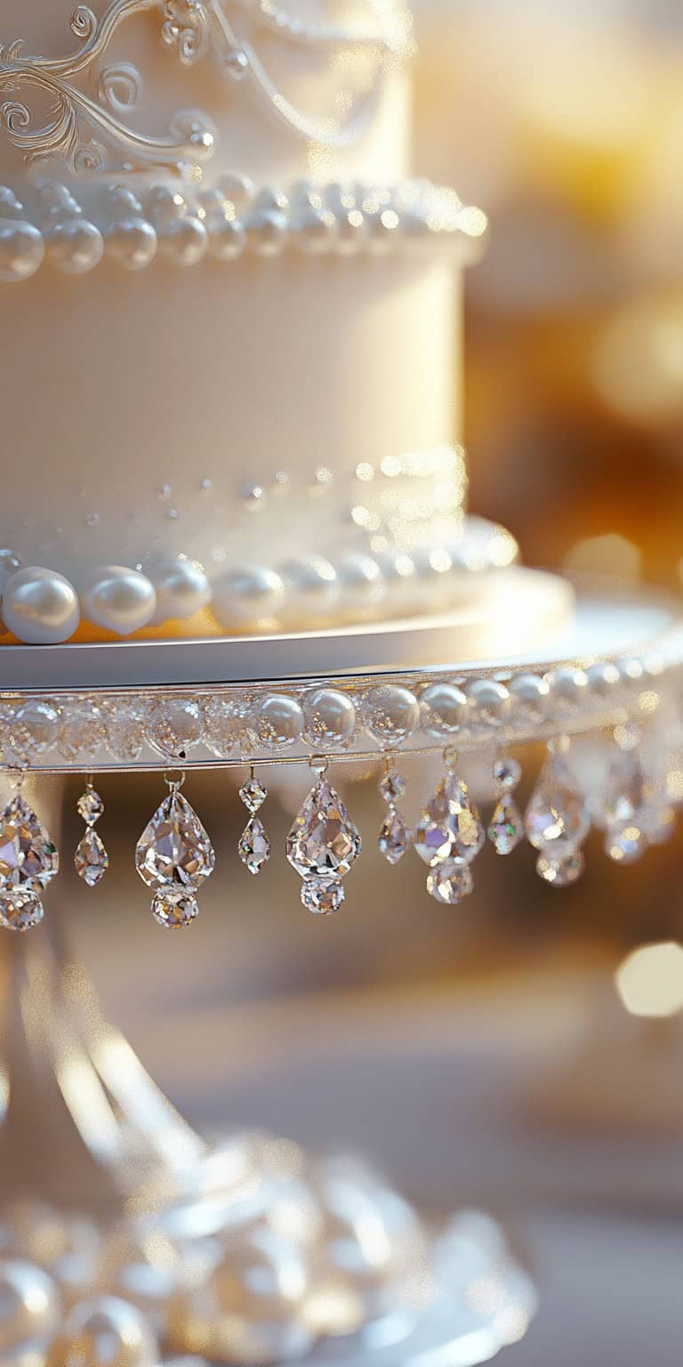 A Glorious Pearl Covered Cake Stand