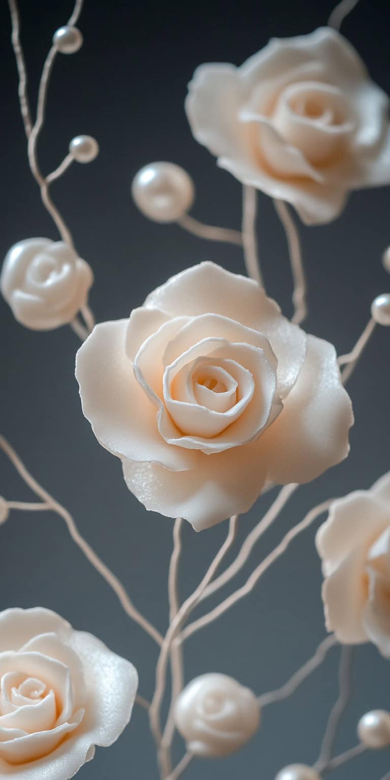 Ivory Pearl Roses for Your Wedding Cake