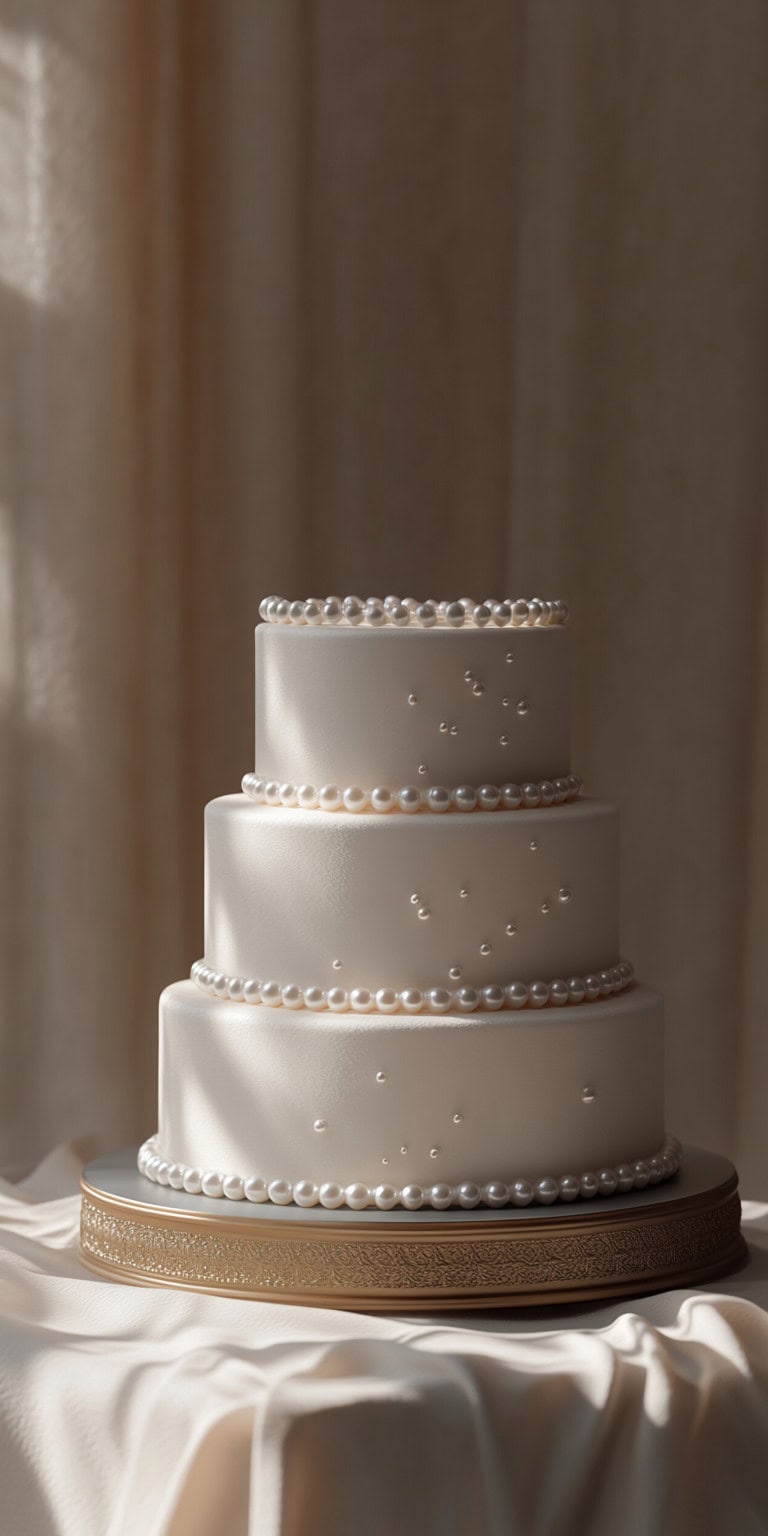 Simply Stylish Pearl Accented Faux Wedding Cake