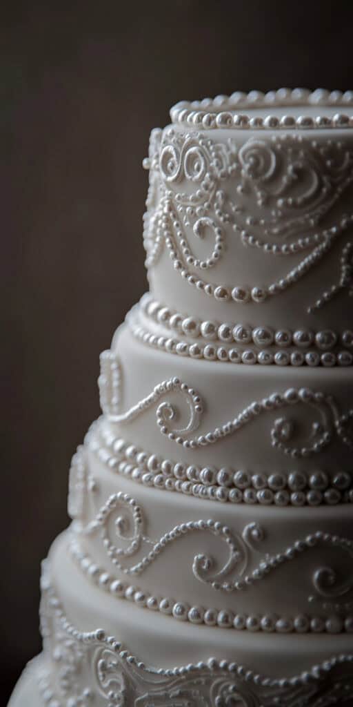 28 Wonderful Wedding Cakes With Pearls: Timeless Inspiration