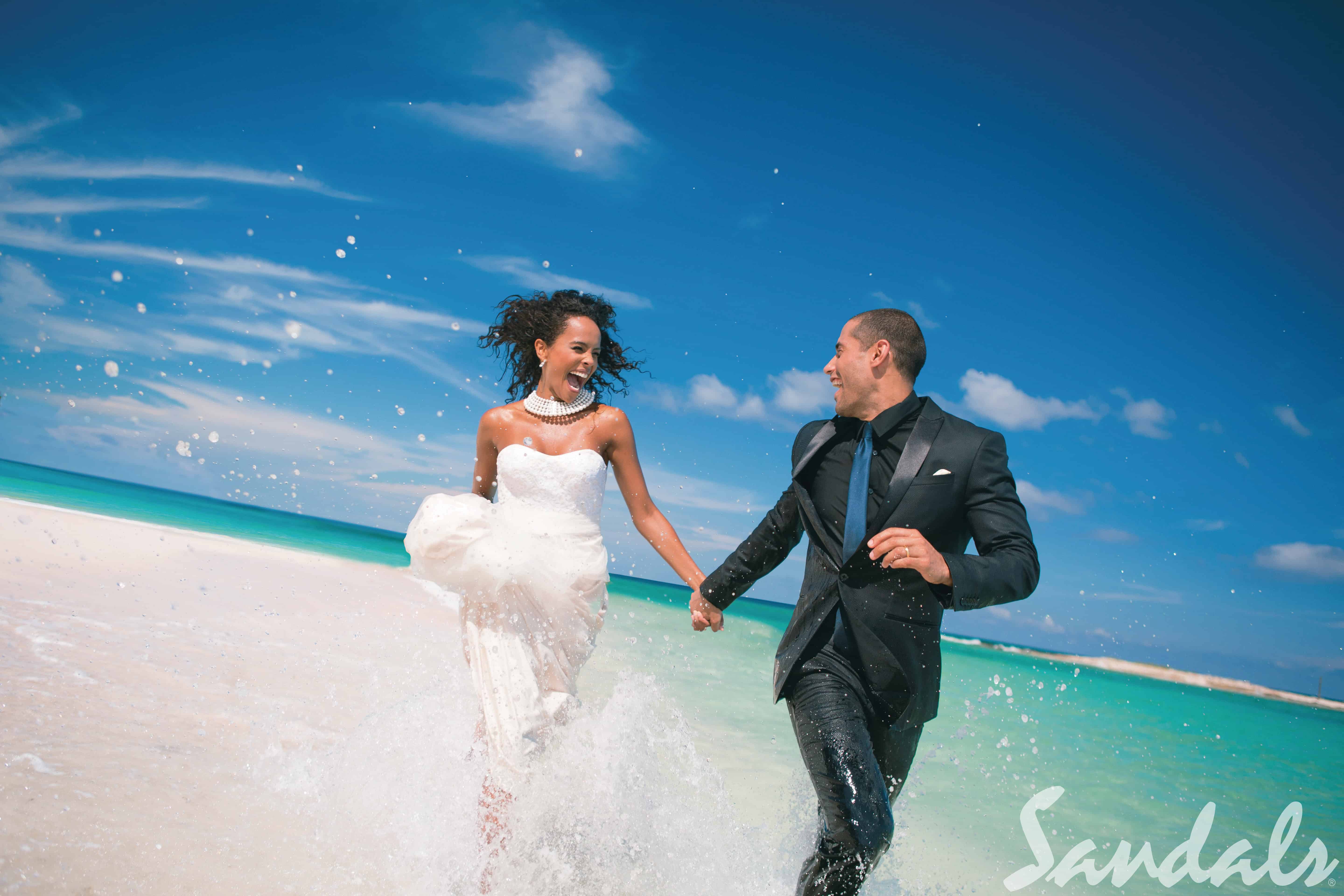 Sandals Royal Bahamian bride and groom