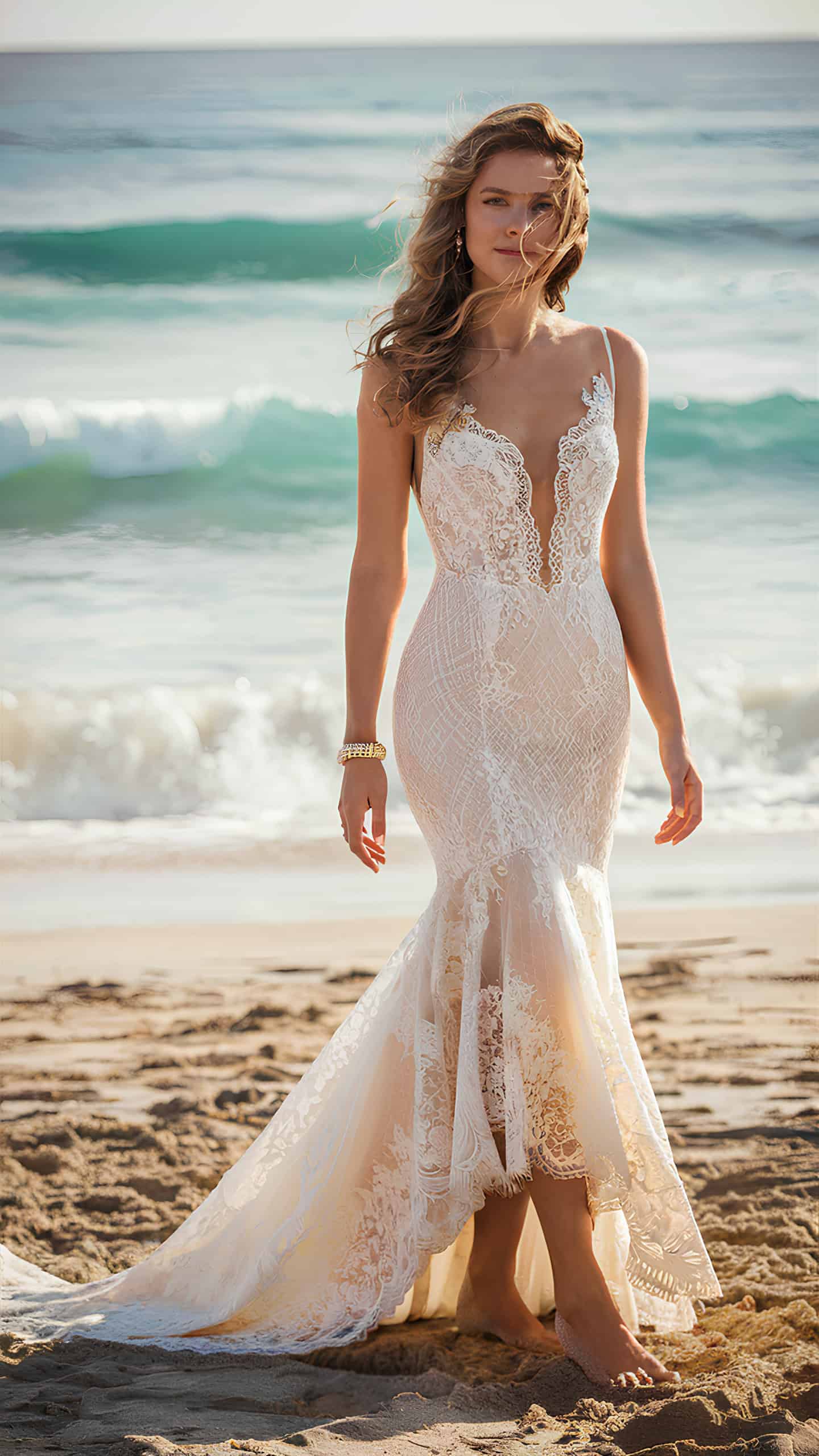 Boho Lace Mermaid Gown
