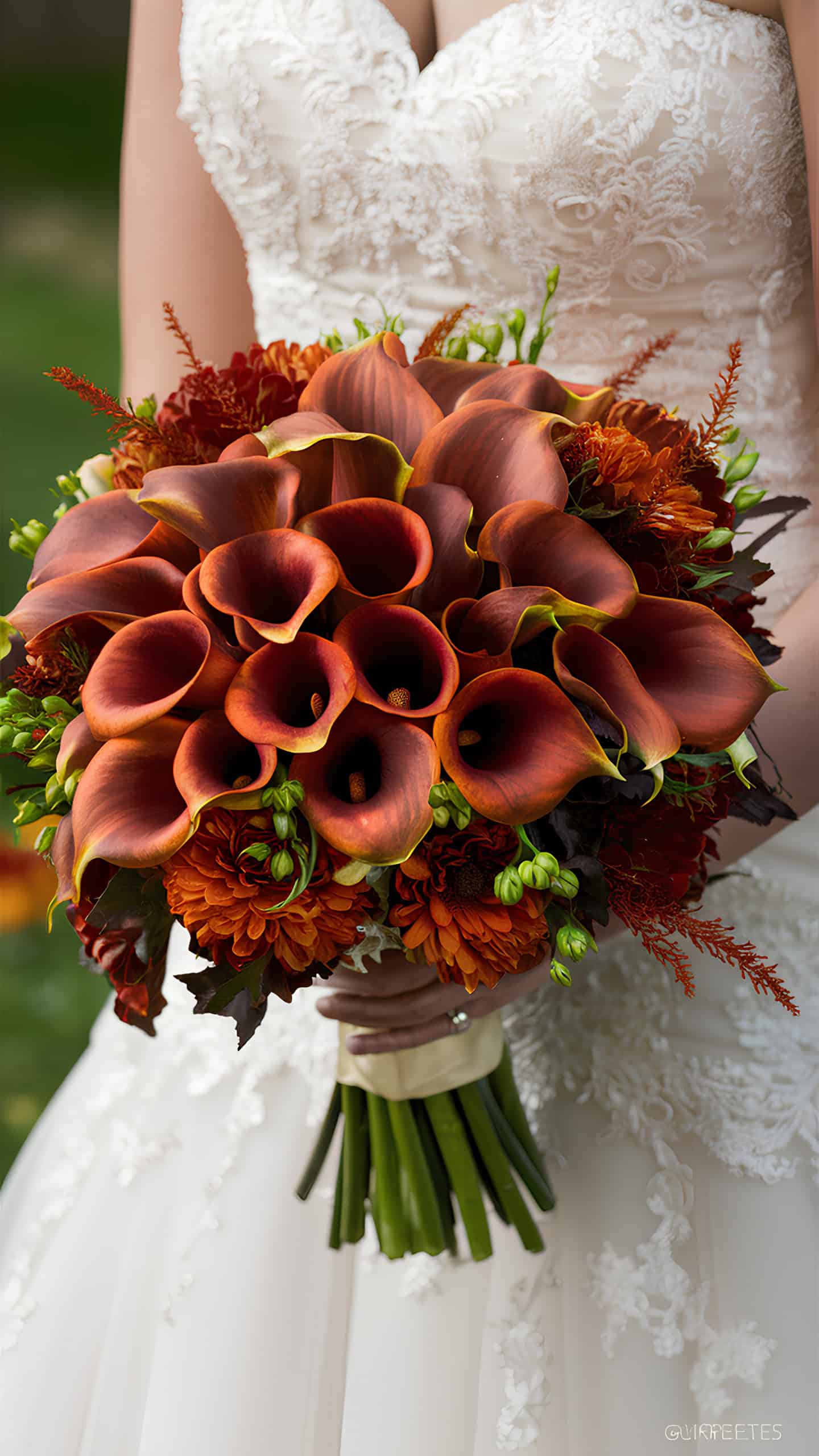 Burnt Orange Calla Lilies