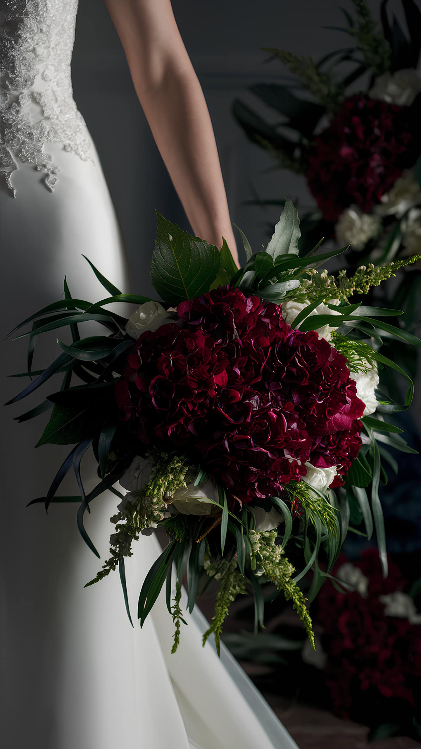 Claret Hydrangea Ensemble