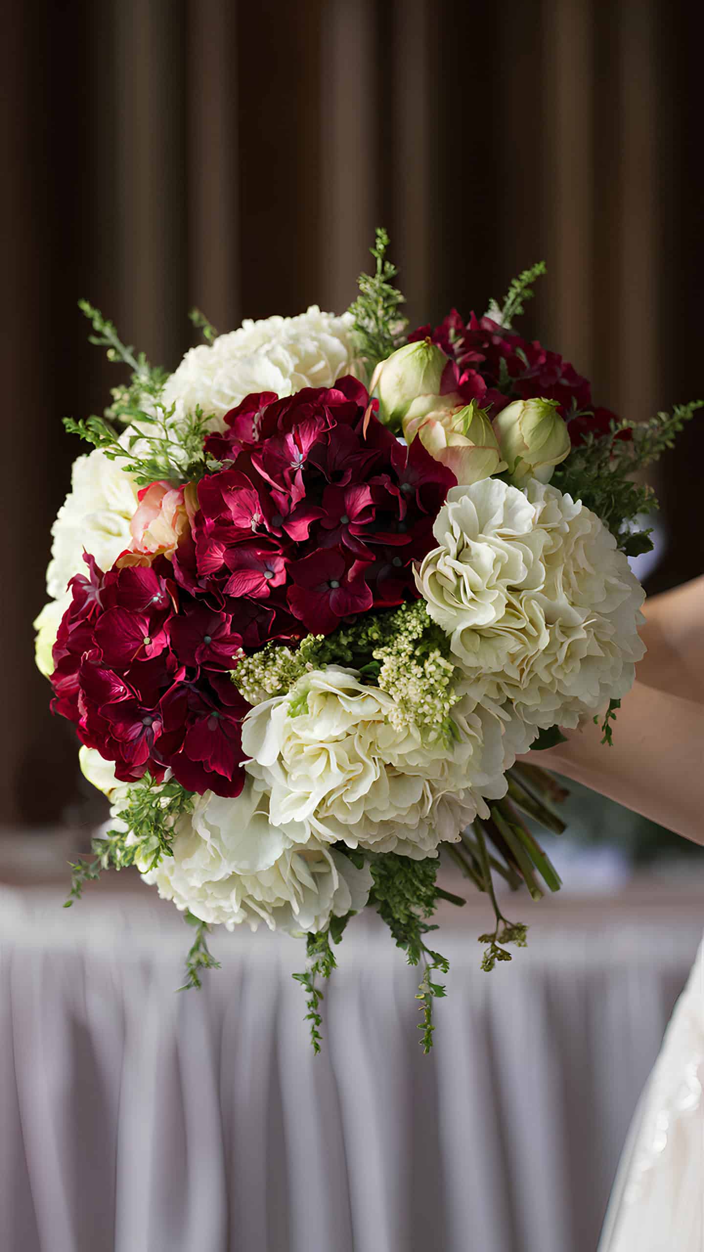 Cranberry and Cream Hydrangeas