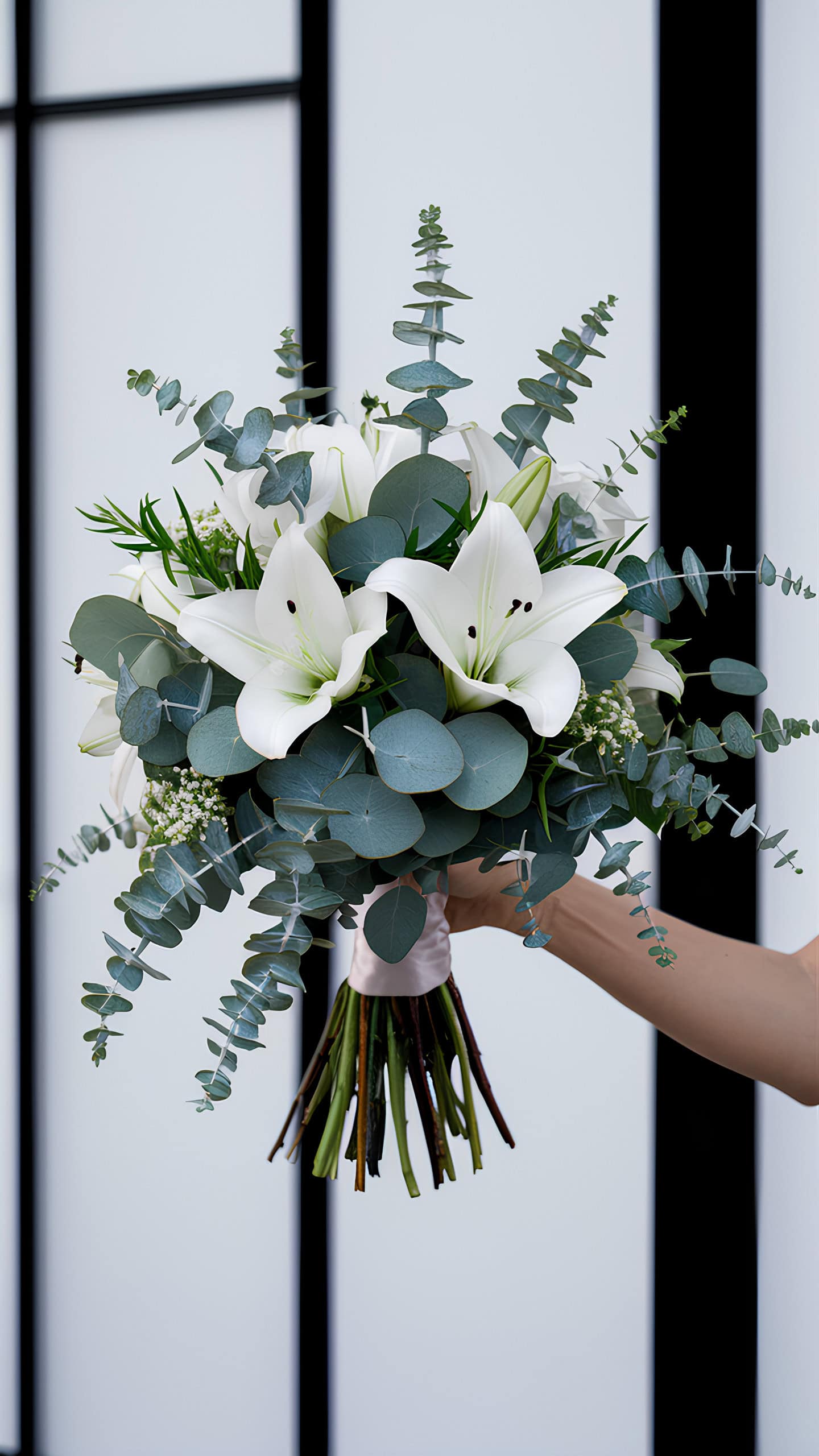 Dreamy Eucalyptus and Lilies Arrangement