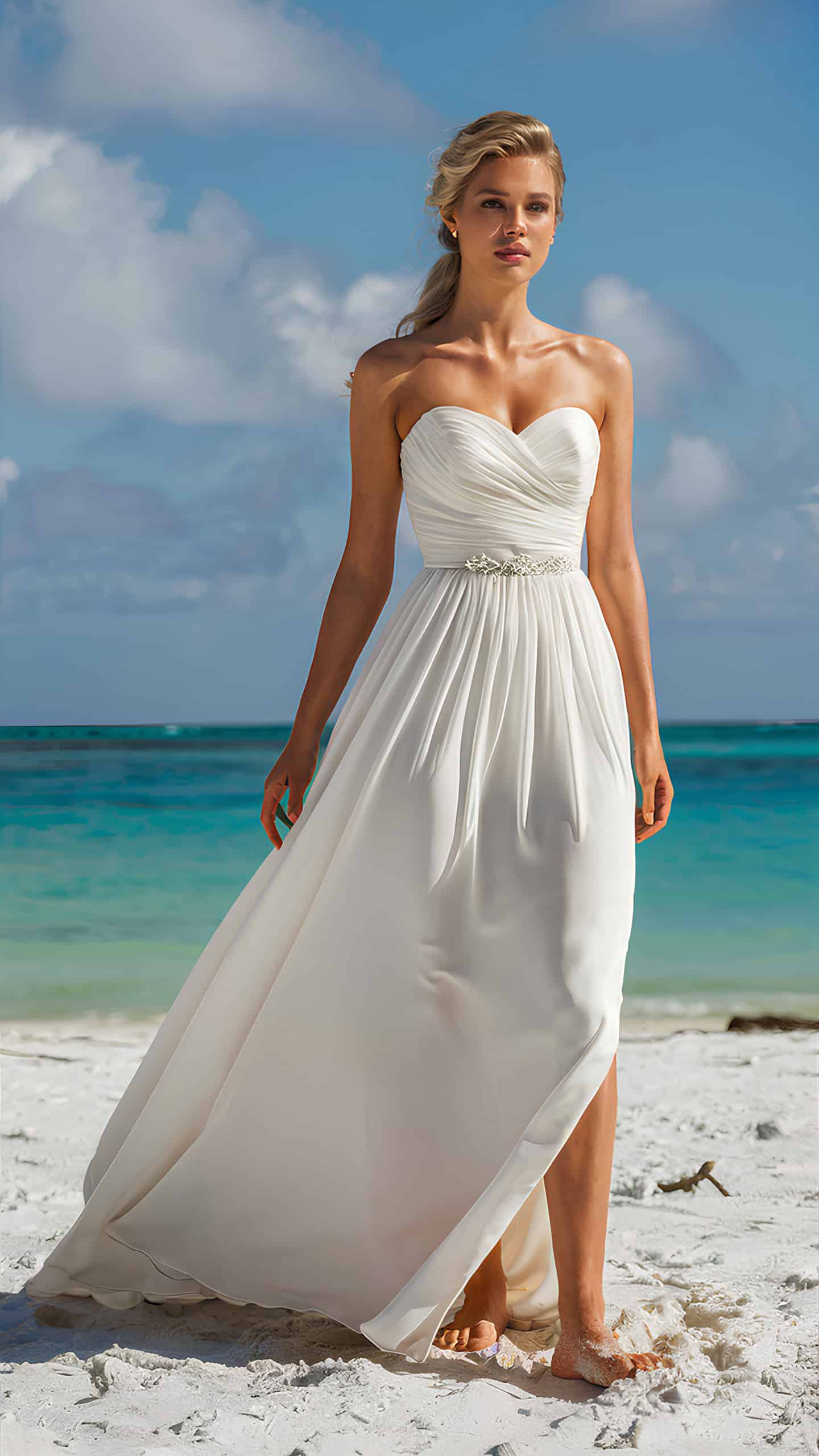 Empire Waist Beach Gown