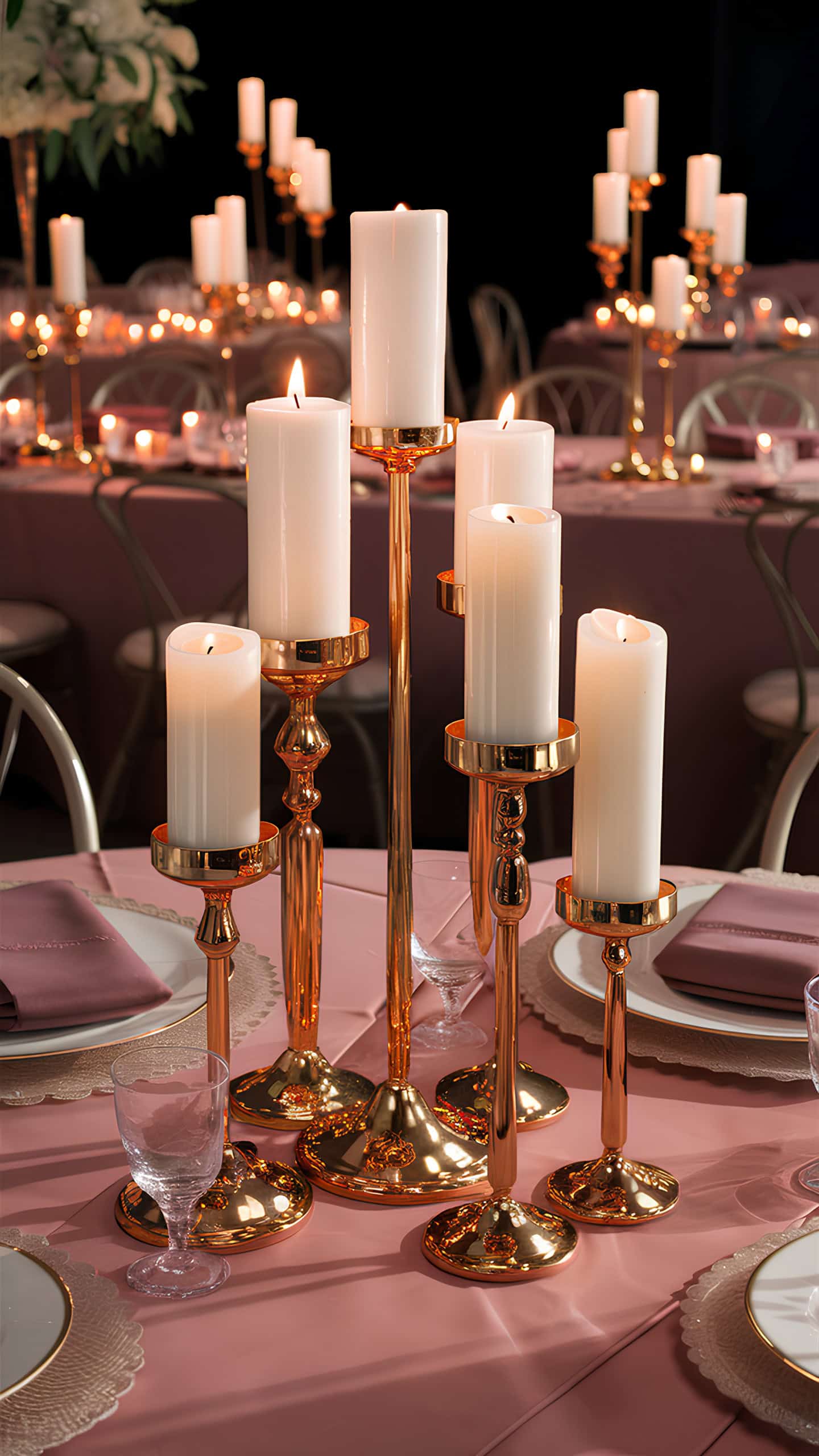 Golden Candle Holders