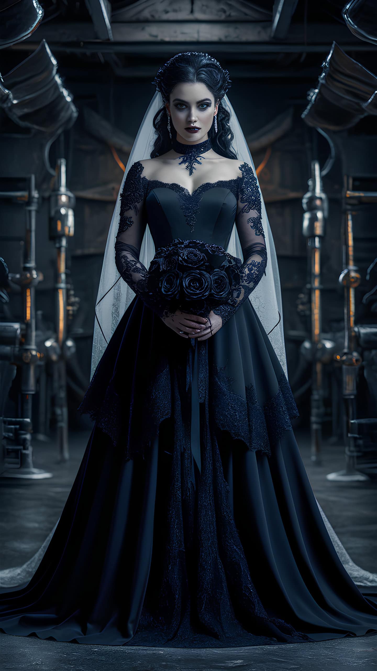 Gothic Black Wedding Dress