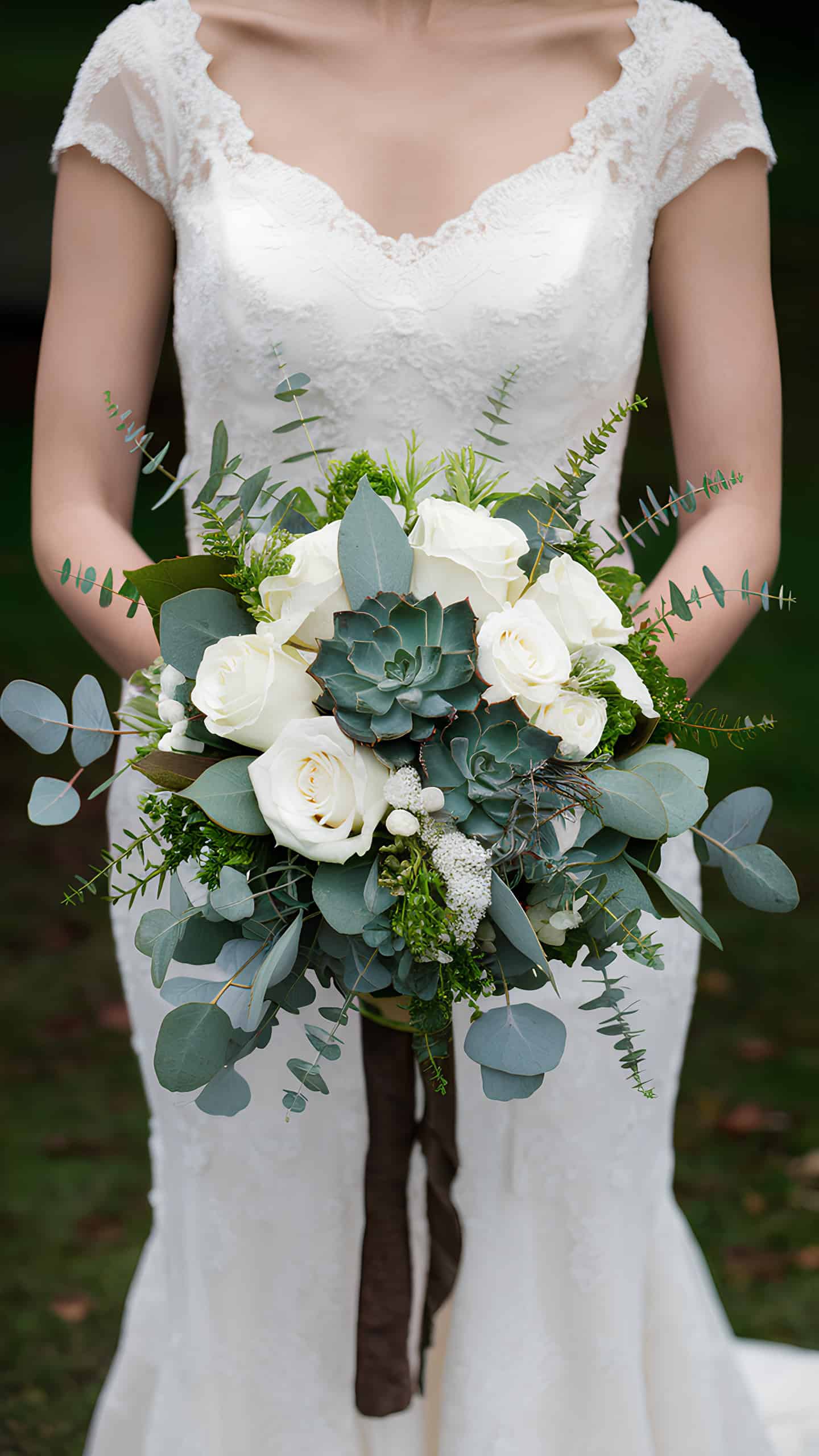 Greenery & White Roses Bundle