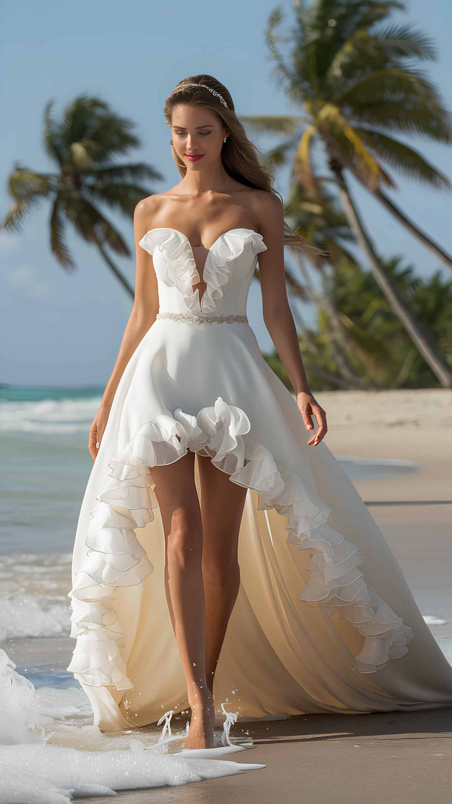 High-Low Hem Beach Gown