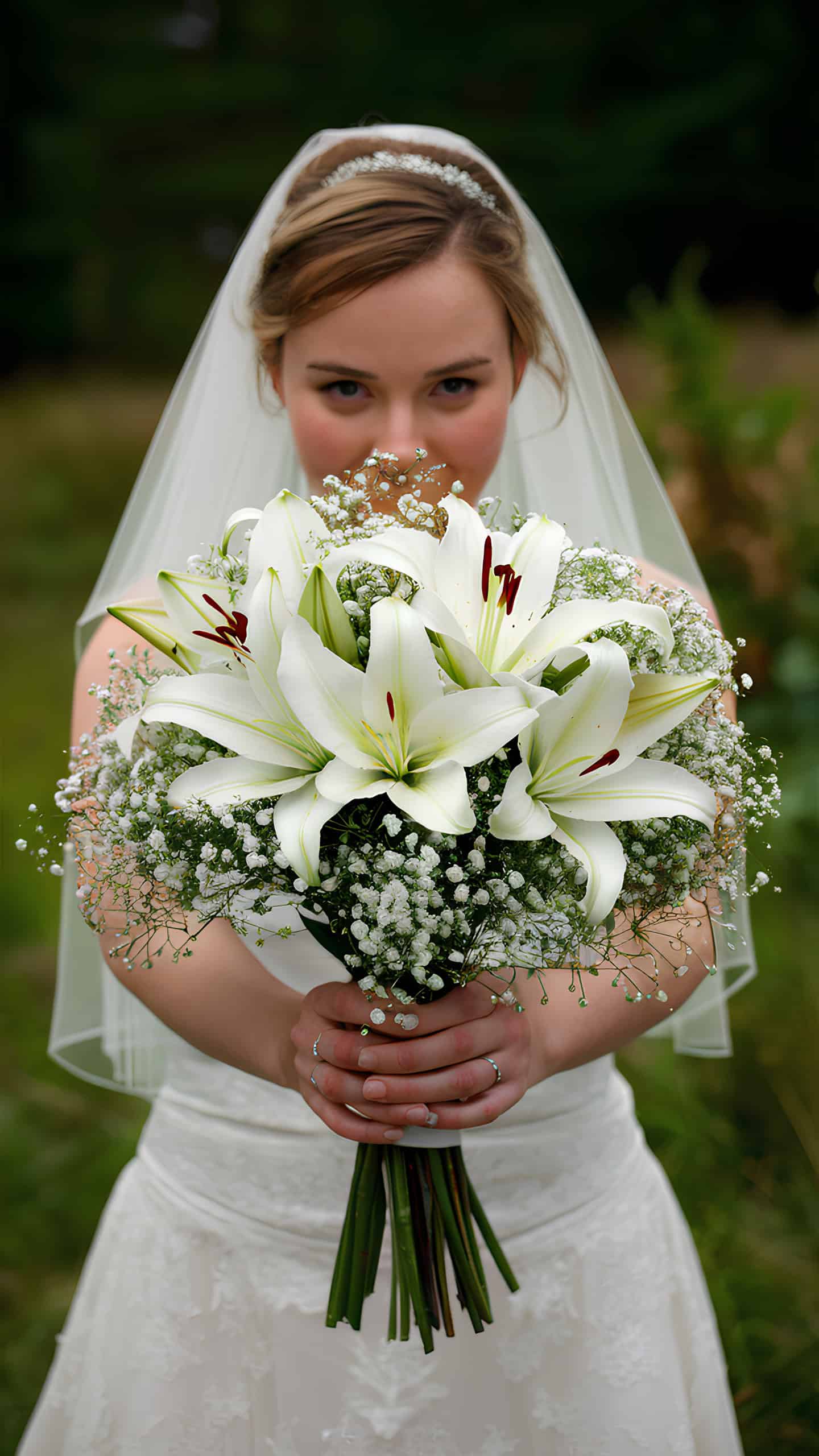Lilies and Baby's Breath Charm