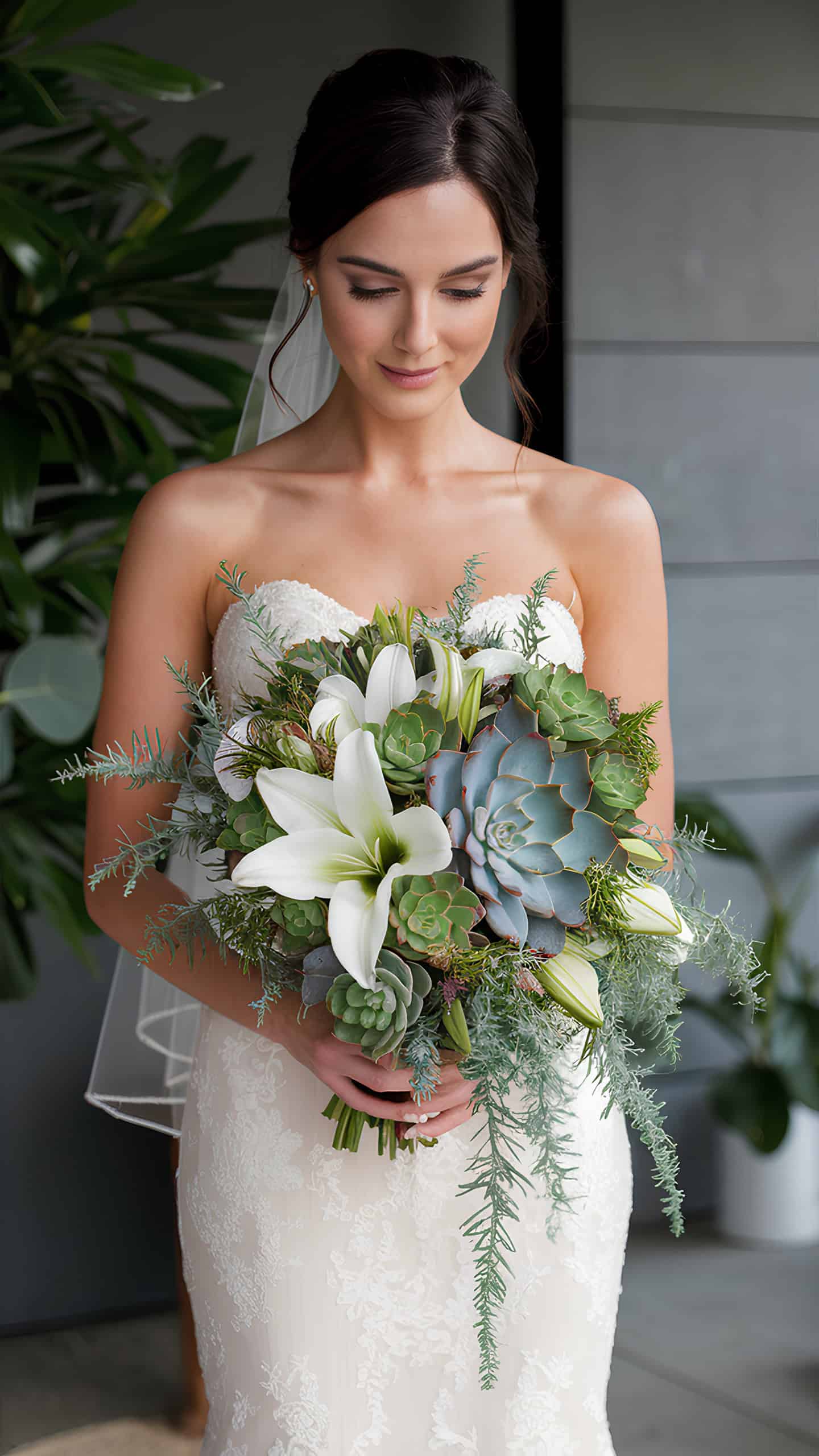 Lilies and Succulents Fusion