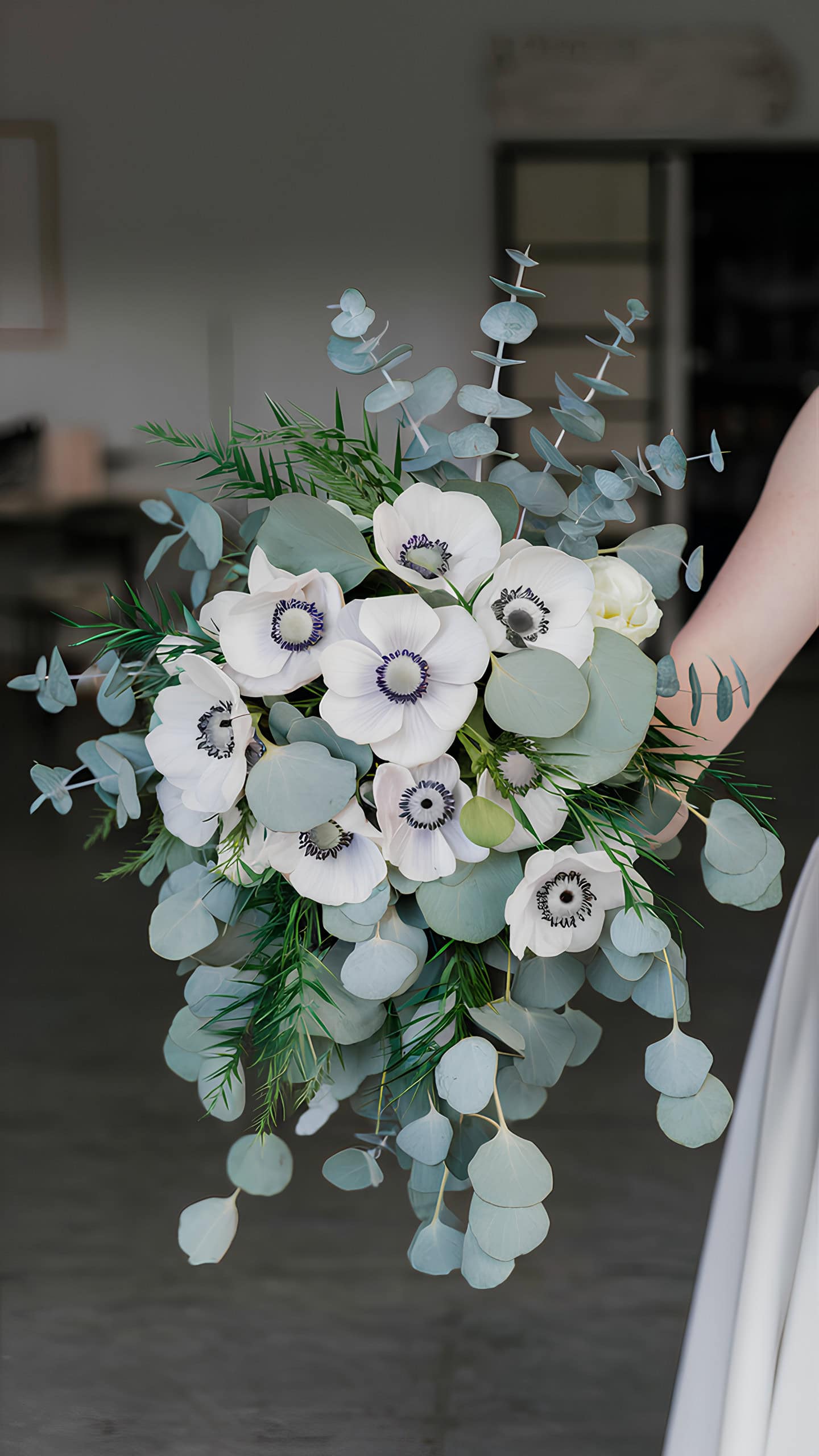 Lush Eucalyptus and Anemones