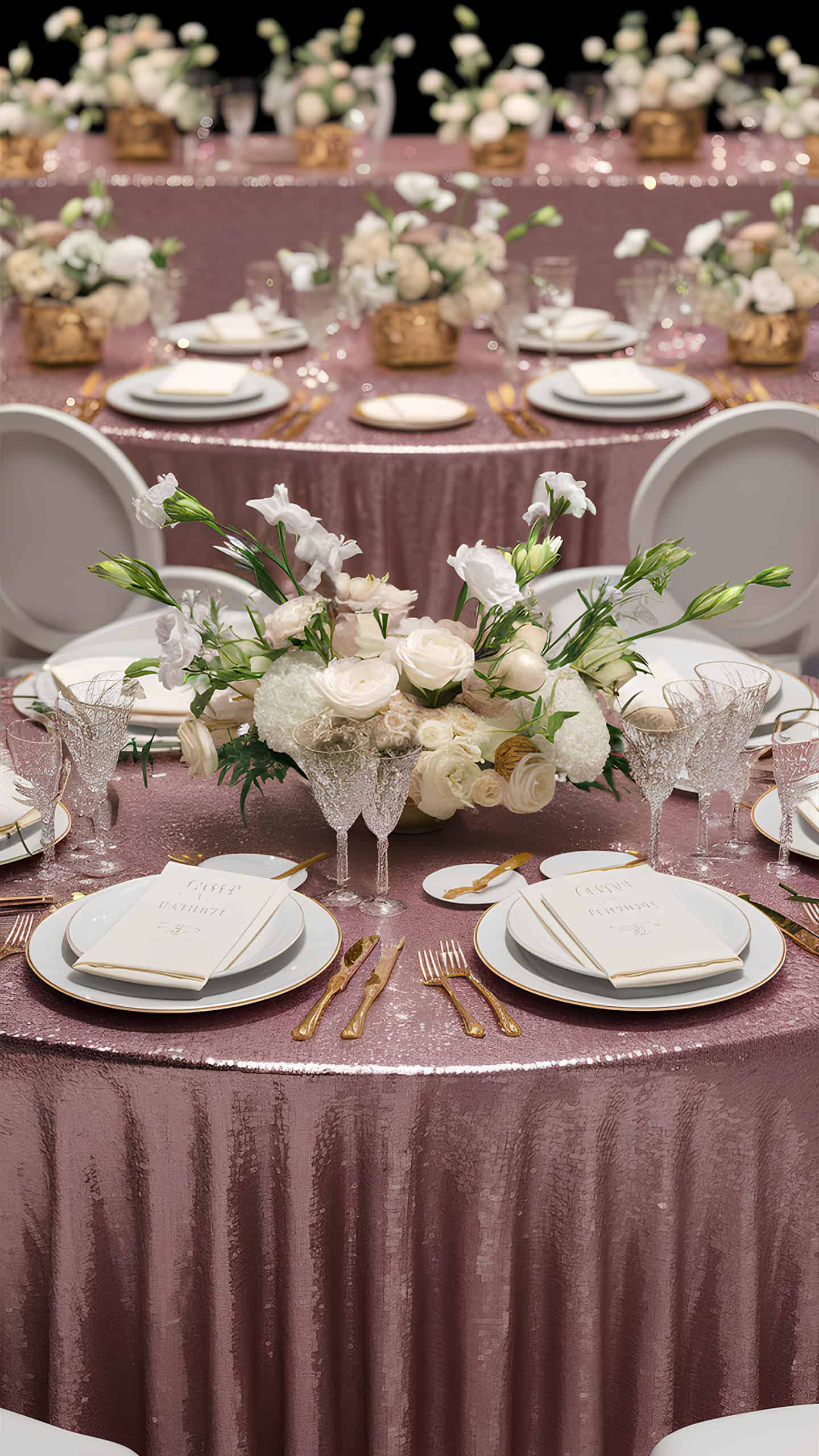Mauve Sequin Tablecloth