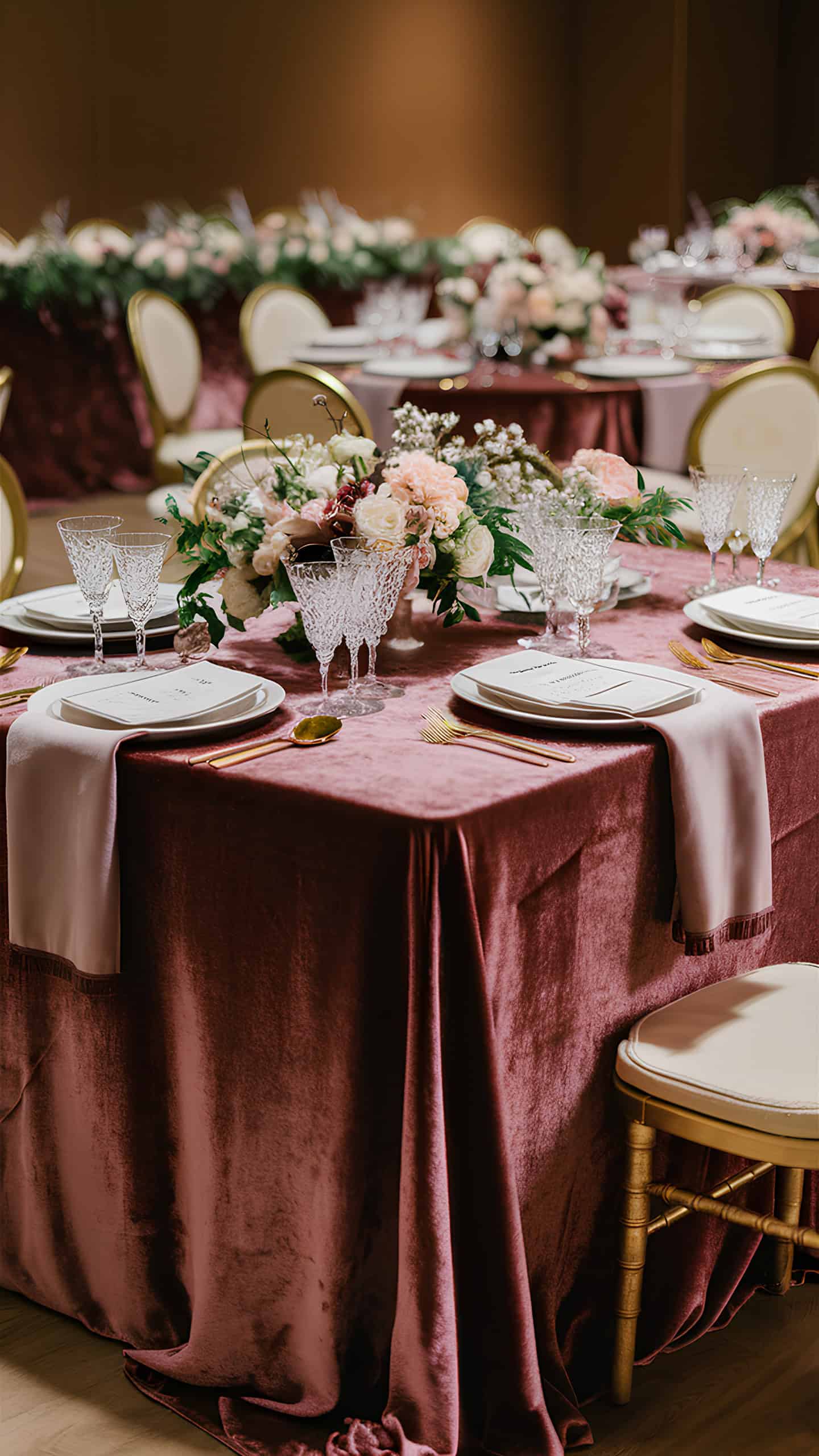 Mauve Velvet Tablecloths
