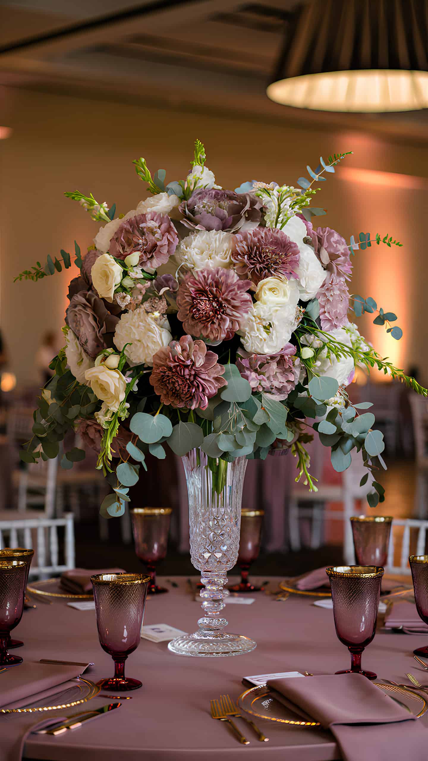 Mauve and White Floral Arrangement