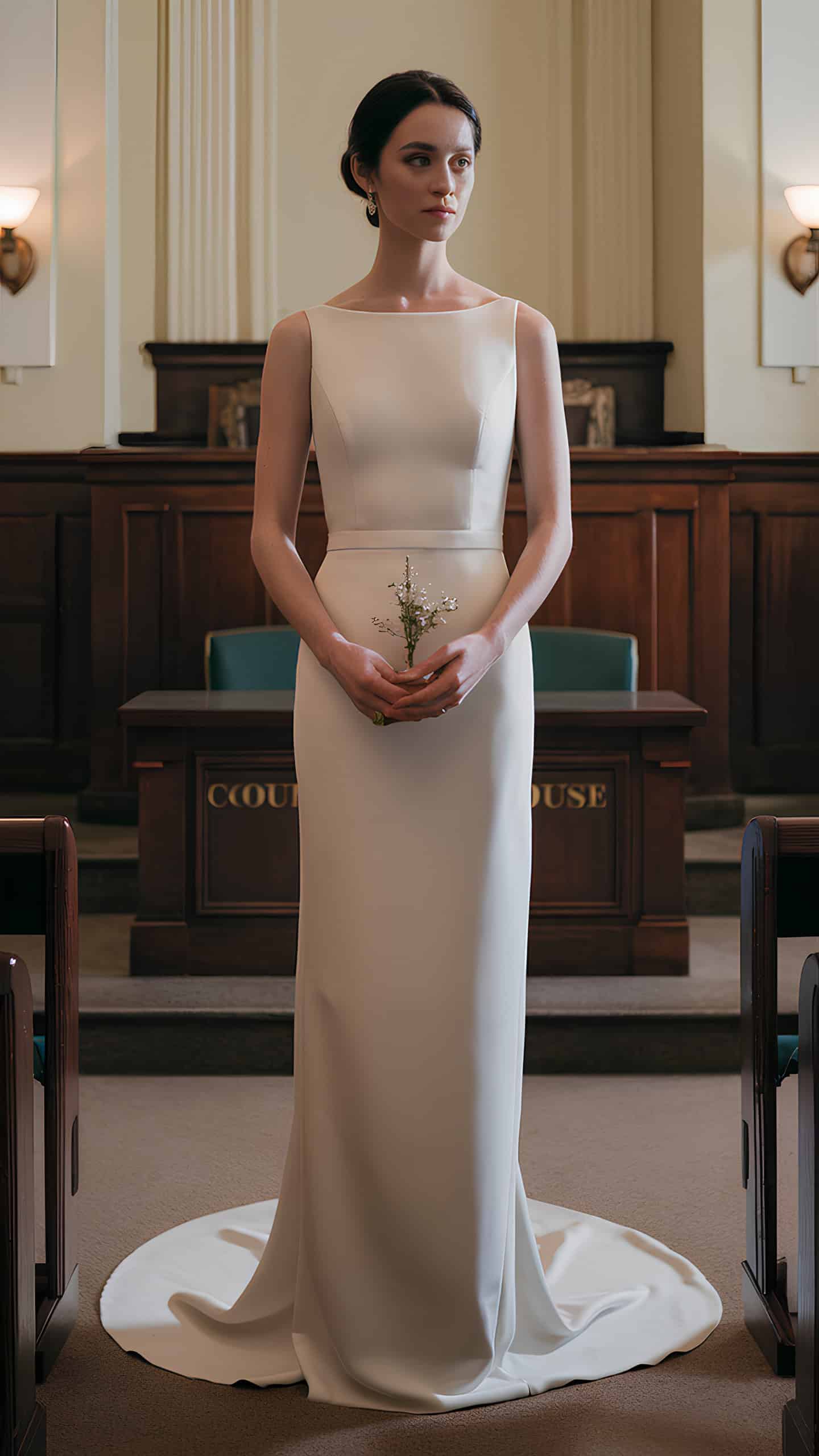 Bride in a Minimalist Column Dress
