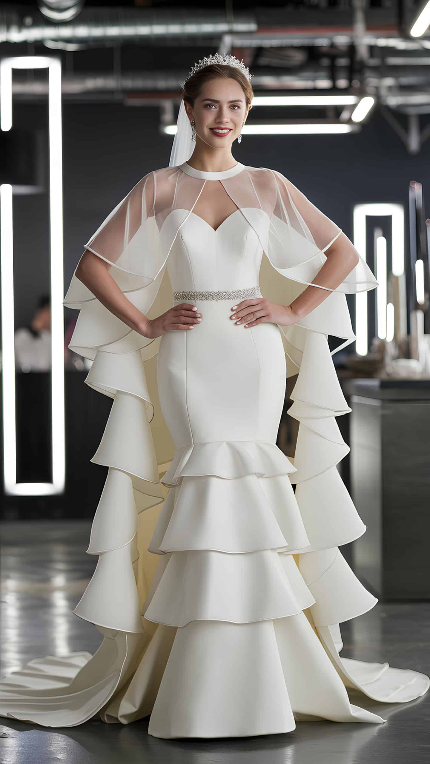 Modern Caped Gown